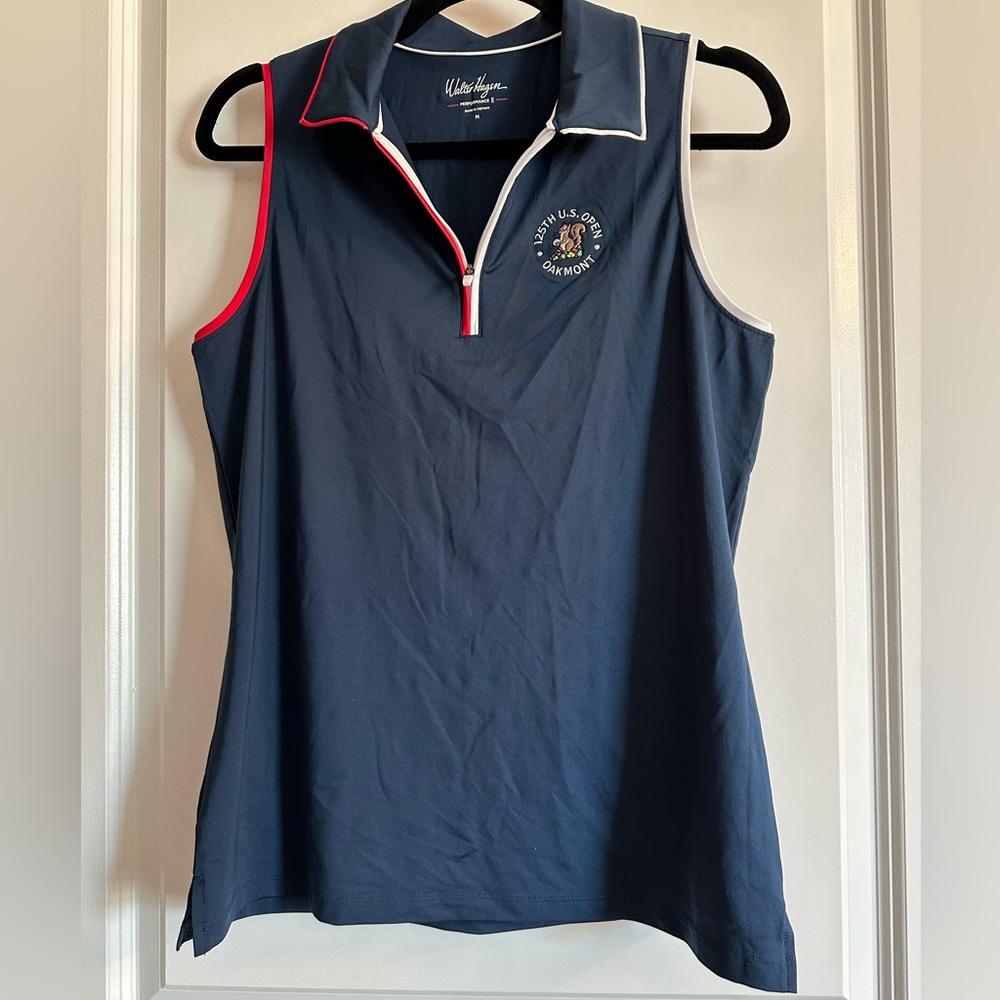 Walter Hagen White Sleeveless Polo Shirt with Logo